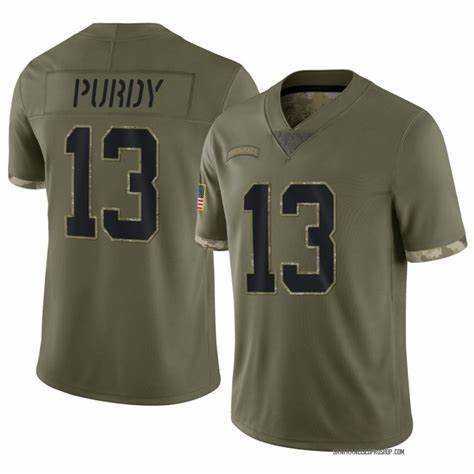 Men%27s San Francisco 49ers #13 Brock Purdy 2022 Olive Salute To Service Limited Stitched Jersey->pittsburgh steelers->NFL Jersey